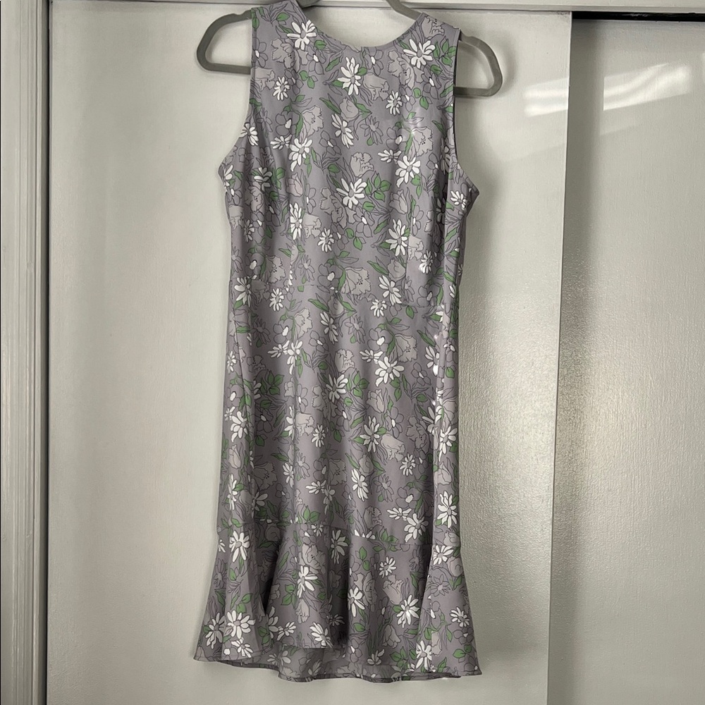 LOFT Gray Floral Mini Dress